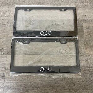 2 Pack For Infiniti Q60 Black Finish Stainless Steel Metal License Plate Frame